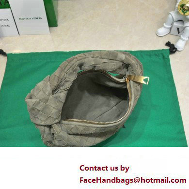 Bottega Veneta suede leather mini jodie top handle bag army green 2023