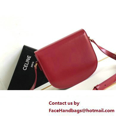 Celine BESACE CLEA BAG in Shiny calfskin 110413 Red - Click Image to Close