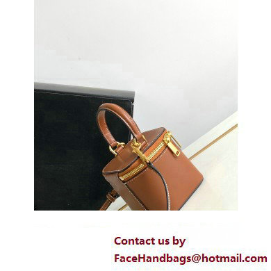 Celine MINI VANITY CASE CUIR TRIOMPHE Bag in SMOOTH CALFSKIN 10J763 Brown - Click Image to Close