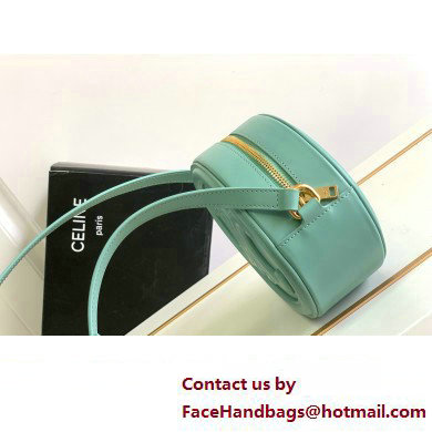 Celine OVAL BAG CUIR TRIOMPHE in SMOOTH CALFSKIN 198603 Cyan - Click Image to Close