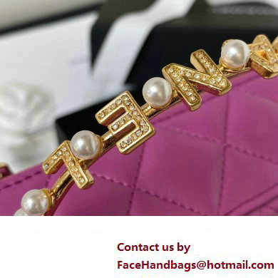 Chanel Clutch with Chain Bag in Lambskin and Imitation Pearls AP3515 Purple 2023 - Click Image to Close