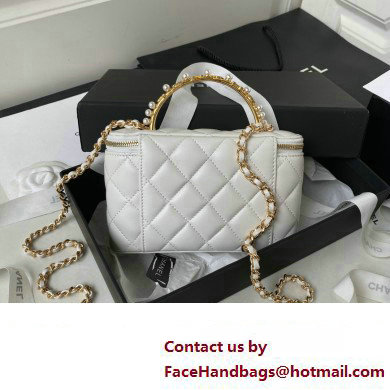 Chanel Clutch with Chain Bag in Lambskin and Imitation Pearls AP3515 White 2023 - Click Image to Close