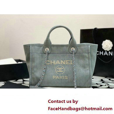 Chanel Deauville Small Shopping Bag Washed Denim 2023 - Click Image to Close