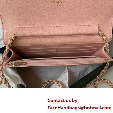 Chanel Grained Calfskin Wallet On Chain WOC Bag AP3336 Pink 2023 - Click Image to Close