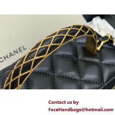 Chanel Lambskin Clutch with Chain Bag Black with Top Handle AP3383 2023