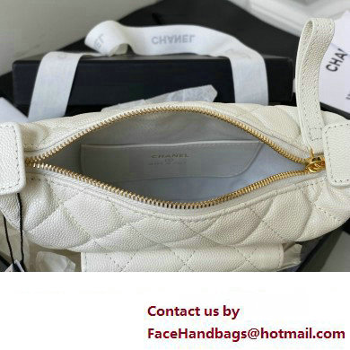 Chanel hoop loop bag in grained leather WHITE AP3467 2023 - Click Image to Close