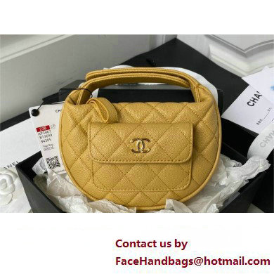 Chanel hoop loop bag in grained leather YELLOW AP3467 2023 - Click Image to Close