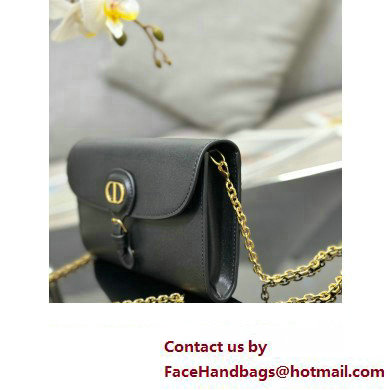 Dior Bobby East-West Pouch with Chain in Smooth Calfskin Black 2023