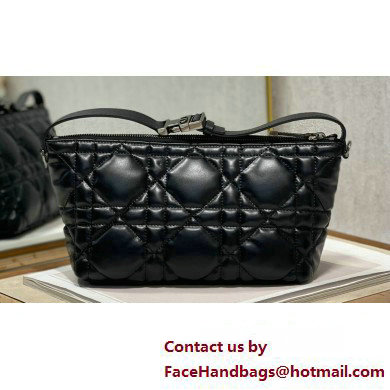 Dior Medium DiorTravel Nomad Pouch bag in Macrocannage Calfskin Black
