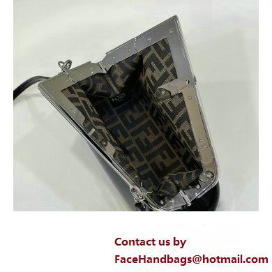 Fendi First Midi bag in black patent leather 2023