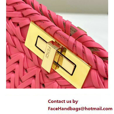 Fendi Peekaboo Iseeu Medium Bag in interlace leather Pink 2023 - Click Image to Close