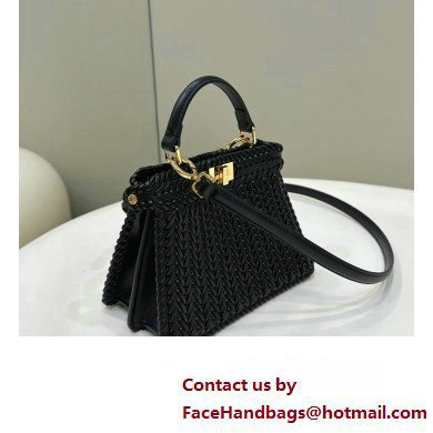 Fendi Peekaboo Iseeu Petite Bag in interlace leather Black 2023 - Click Image to Close