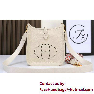 Hermes Evelyne III TPM Bag In Original Togo Leather craie with silver Hardware (Machine Made)