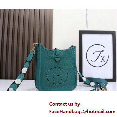 Hermes Evelyne III TPM Bag In Original Togo Leather malachite with Gold/Silver Hardware (Machine Made)