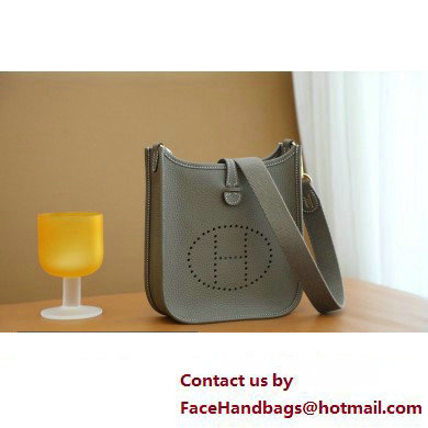 Hermes III TPM Evelyne Bag In Original Togo Leather with Gold Hardware taupe grey(Full Handmade)