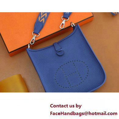 Hermes III TPM Evelyne Bag In Original Togo Leather with Gold/Silver Hardware bleu zellige(Full Handmade) - Click Image to Close