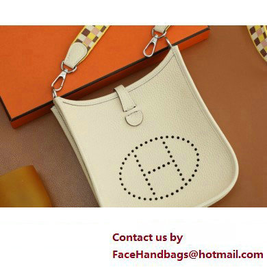 Hermes III TPM Evelyne Bag In Original Togo Leather with Gold/Silver Hardware nata(Full Handmade)
