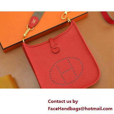 Hermes III TPM Evelyne Bag In Original Togo Leather with Gold hardware rouge casaque(Full Handmade)