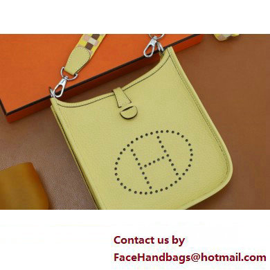 Hermes III TPM Evelyne Bag In Original Togo Leather with gold Hardware jaune poussin(Full Handmade)