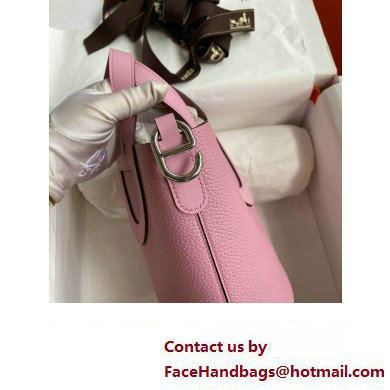 Hermes In-The-Loop Tote Bag In Original taurillon clemence Leather mauve sylvestre with Silver Hardware (Full Handmade Quality)