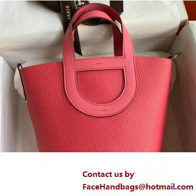 Hermes In-The-Loop Tote Bag In Original taurillon clemence Leather rose azalee with Silver Hardware (Full Handmade Quality)