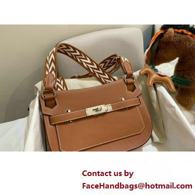 Hermes mini jypsiere bag in TOGO leather GOLDEN BROWN (original quality+handmade)