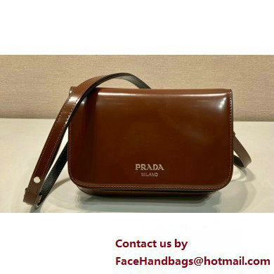 Prada Brushed leather mini-bag with shoulder strap 2VD061 Brown 2023