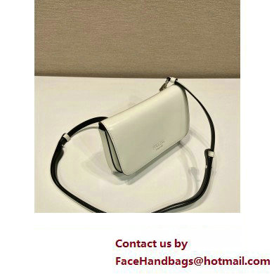 Prada Brushed leather mini-bag with shoulder strap 2VD061 White 2023