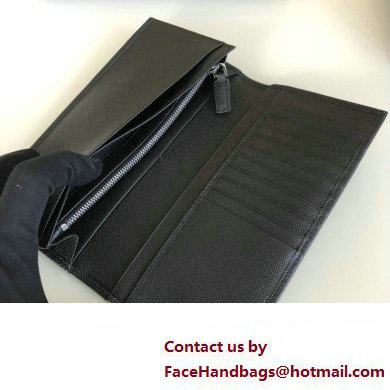 Prada Saffiano Leather bi-fold long Wallet 2M0836 Enameled metal triangle logo Black/Silver - Click Image to Close