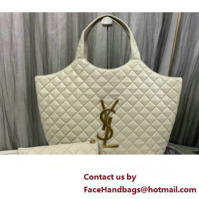 Saint Laurent icare maxi shopping bag in quilted lambskin 698651 Creamy