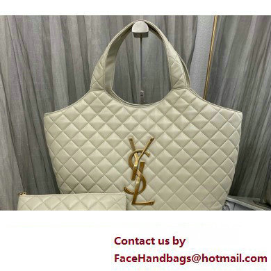 Saint Laurent icare maxi shopping bag in quilted lambskin 698652 Creamy