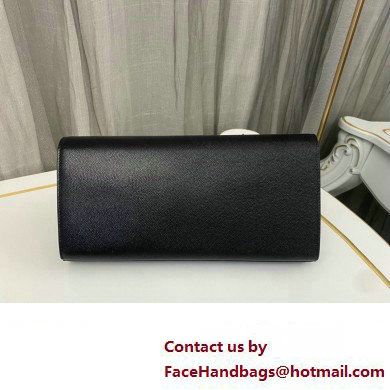 Saint Laurent kate clutch in grain de poudre embossed leather 326079 Black