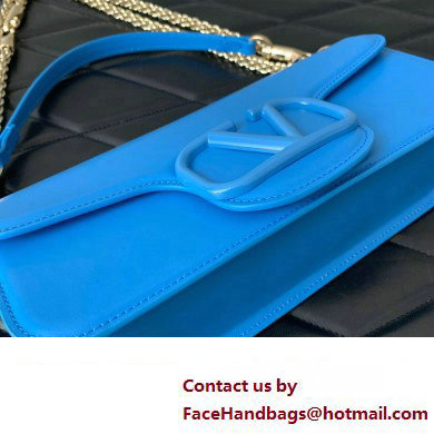 Valentino Loco Shoulder Bag In Calfskin Leather With Enamel 6031 Blue 2023