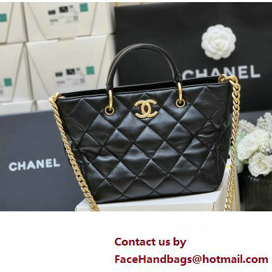 chanel black calfskin shopping tote bag AS4188 2023 - Click Image to Close