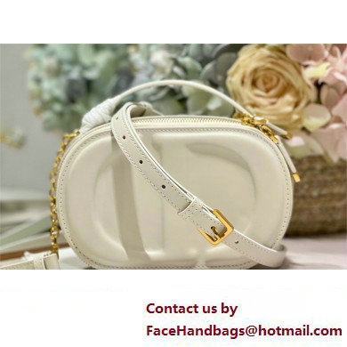 dior white calfskin CD Signature Oval Camera Bag 2023