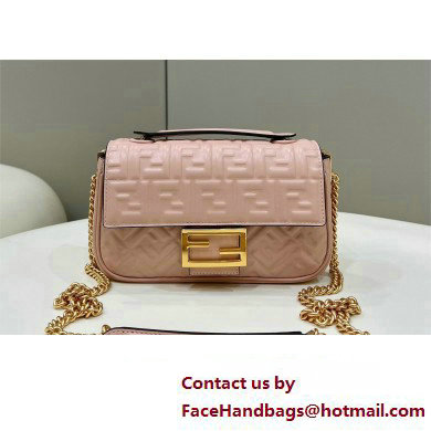 fendi medium Baguette Chain Midi bag in nappa leather pale pink 2023 - Click Image to Close