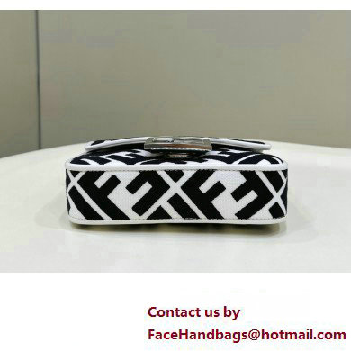 fendi white and black canvas Mini Baguette bag with FF embroidery 2023 - Click Image to Close