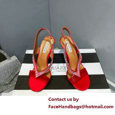 Aquazzura Heel 10.5cm Izzy Plexi Sandals Red 2023
