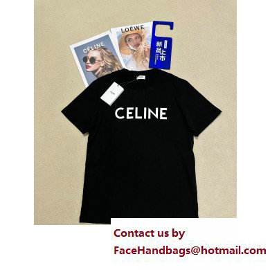 CELINE LOOSE T-SHIRT IN COTTON JERSEY Black / white 2023