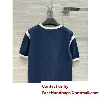 Celine 16 boxy T-shirt in Cotton jersey NAVY/OFF WHITE 2023 - Click Image to Close