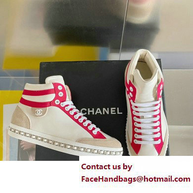 Chanel CC Logo Chain High Top Sneakers 02 2023 - Click Image to Close