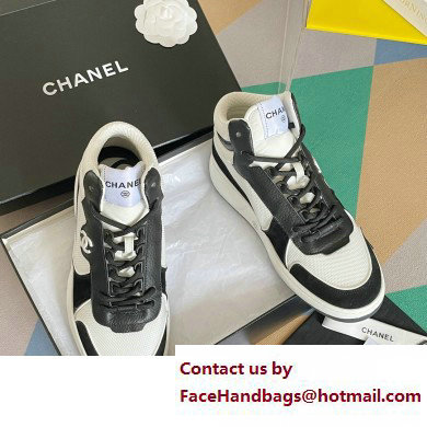 Chanel CC Logo High Top Sneakers Fabric and Suede Calfskin 03 2023