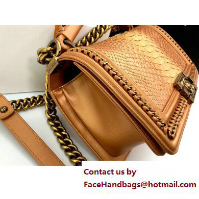 Chanel Chain Boy Flap Medium Bag In Python 01 2023