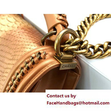Chanel Chain Boy Flap Medium Bag In Python 01 2023