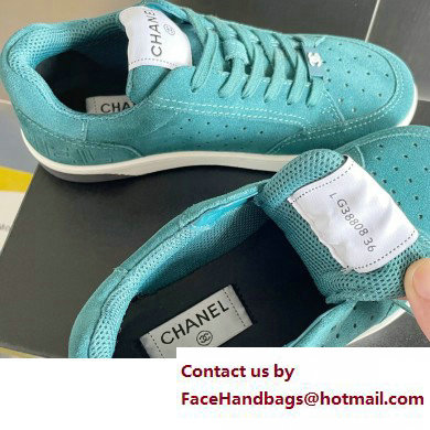 Chanel Logo Sneakers Suede Calfskin 09 2023 - Click Image to Close