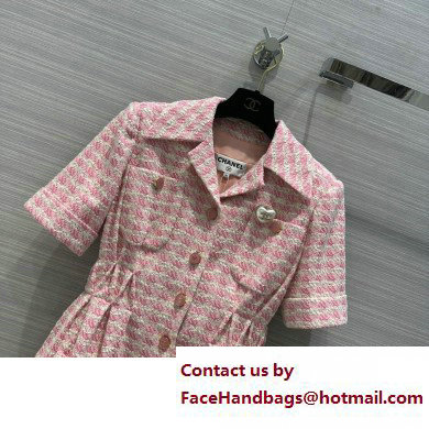 Chanel pink tweed dress spring 2023