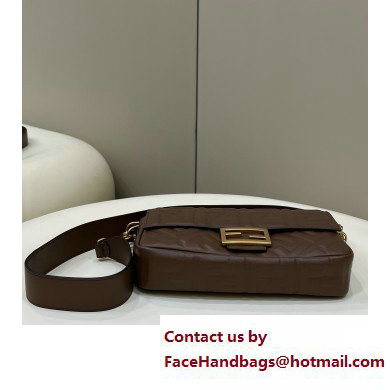 Fendi Nappa Leather Medium Baguette Bag Coffee 2023 - Click Image to Close