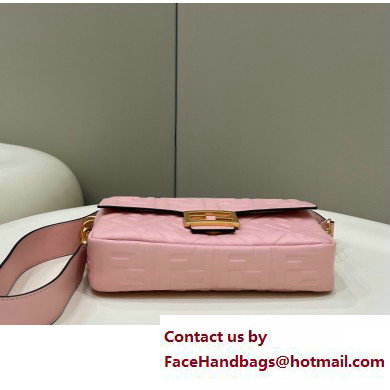 Fendi Nappa Leather Medium Baguette Bag Pink 2023 - Click Image to Close