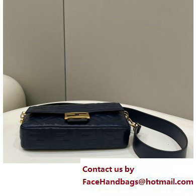Fendi Nappa Leather Medium Baguette Bag Roayl Blue 2023 - Click Image to Close