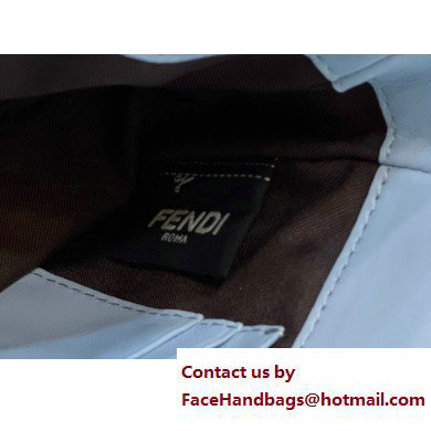 Fendi Nappa Leather Mini Baguette Bag Sky Blue 2023 - Click Image to Close